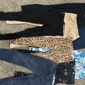8 pair of girl leggings size 4/5 or 5